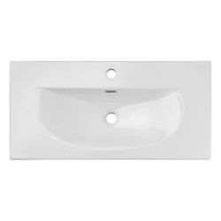 Ensemble Meuble Vasque 2 tiroirs et Vasque à Encastrer L 80 x P 40 x H 58,5 cm - Astral - Noir et blanc