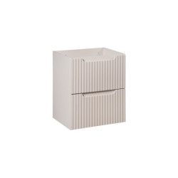 Ensemble Meuble Vasque 2 tiroirs et Vasque à Encastrer L 50 x P 40 x H 58,5 cm - Astral - Beige crème et blanc
