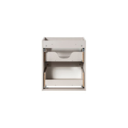 Ensemble Meuble Vasque 2 tiroirs et Vasque à Encastrer L 50 x P 40 x H 58,5 cm - Astral - Beige crème et blanc