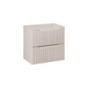 Ensemble Meuble Vasque 2 tiroirs et Vasque à Encastrer L 60 x P 40 x H 58,5 cm - Astral - Beige crème et blanc