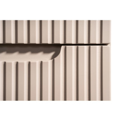 Ensemble Meuble Vasque 2 portes et Vasque à Encastrer L 80 x P 40 x H 58,5 cm - Astral - Beige crème et blanc