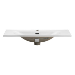 Ensemble Meuble Vasque 2 tiroirs et Vasque à Encastrer L 80 x P 40 x H 58,5 cm - Astral - Beige crème et blanc