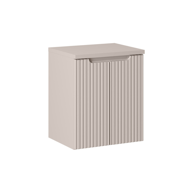 Ensemble Meuble Vasque 2 portes et Plateau L 50 x P 40 x H 59,5 cm - Astral - Beige crème