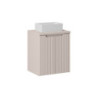 Ensemble Meuble Salle de Bain 2 portes + Vasque + Plateau L 50 x P 40 x H 59,5 cm - Astral - Beige crème