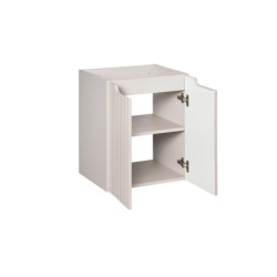 Ensemble Meuble Salle de Bain 2 portes + Vasque + Plateau L 50 x P 40 x H 59,5 cm - Astral - Beige crème