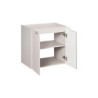 Ensemble Meuble Salle de Bain 2 portes + Vasque + Plateau L 60 x P 40 x H 59,5 cm - Astral - Beige crème
