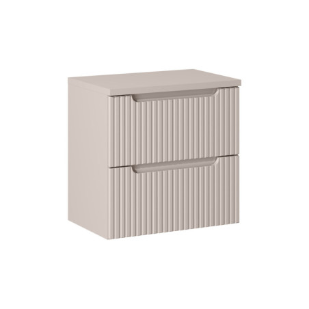 Ensemble Meuble Vasque 2 tiroirs et Plateau L 60 x P 40 x H 59,5 cm - Astral - Beige crème