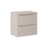 Ensemble Meuble Vasque 2 tiroirs et Plateau L 60 x P 40 x H 59,5 cm - Astral - Beige crème