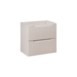 Ensemble Meuble Vasque 2 tiroirs et Plateau L 60 x P 40 x H 59,5 cm - Astral - Beige crème