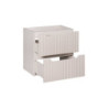 Ensemble Meuble Salle de Bain 2 tiroirs + Vasque + Plateau L 60 x P 40 x H 59,5 cm - Astral - Beige crème