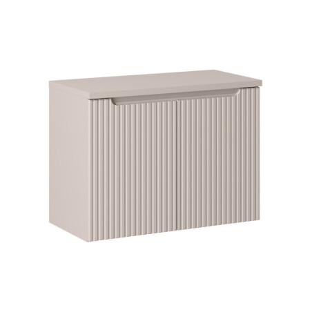 Ensemble Meuble Vasque 2 portes et Plateau L 80 x P 40 x H 59,5 cm - Astral - Beige crème
