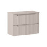Ensemble Meuble Vasque 2 tiroirs et Plateau L 80 x P 40 x H 59,5 cm - Astral - Beige crème