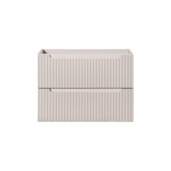 Ensemble Meuble Vasque 2 tiroirs et Plateau L 80 x P 40 x H 59,5 cm - Astral - Beige crème