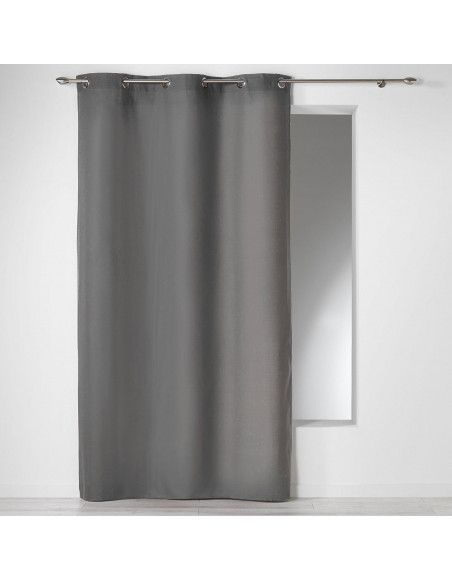 Rideau à oeillets - Panama uni - 140 x 240 cm - Coton - Ardoise