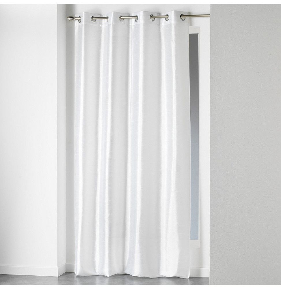 Rideau à oeillets - Shantung - 140 x 240 cm - Polyester - Blanc