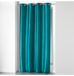 Rideau à oeillets - Shantung - 140 x 240 cm - Polyester - Bleu