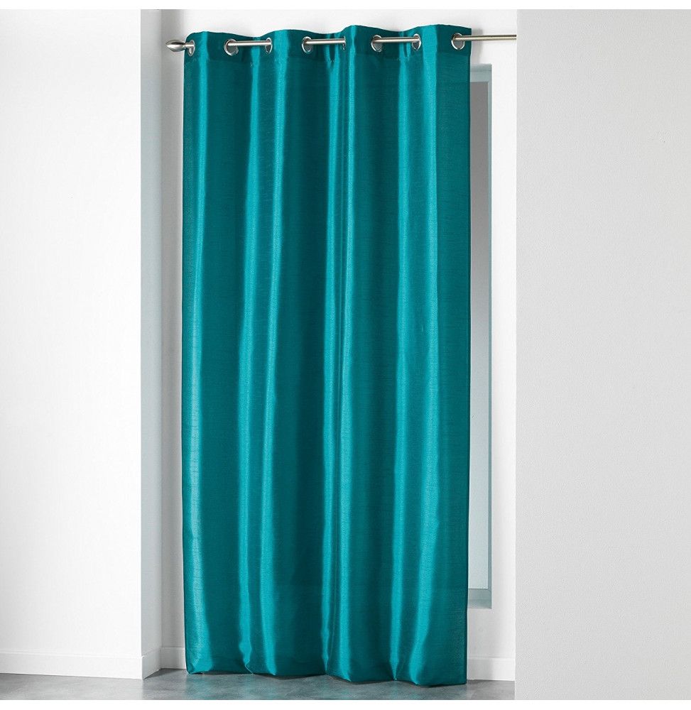 Rideau à oeillets - Shantung - 140 x 240 cm - Polyester - Bleu
