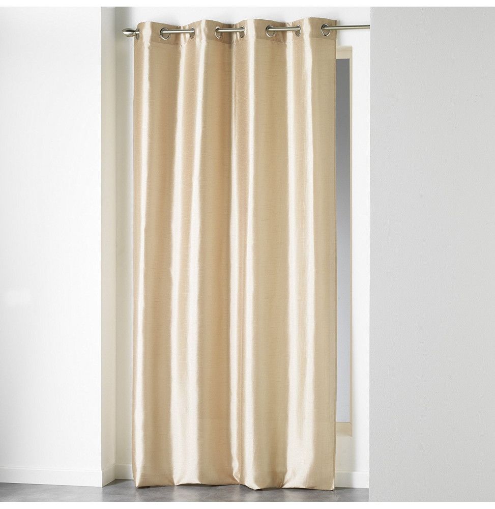 Rideau à oeillets - Shantung - 140 x 240 cm - Polyester - Lin