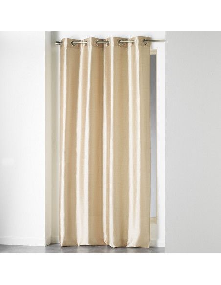 Rideau à oeillets - Shantung - 140 x 240 cm - Polyester - Lin