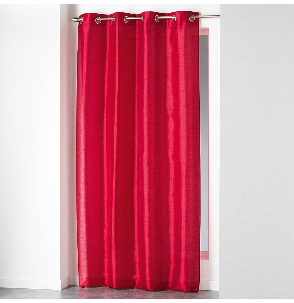 Rideau à oeillets - Shantung - 140 x 240 cm - Polyester - Rouge