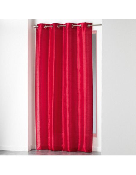 Rideau à oeillets - Shantung - 140 x 240 cm - Polyester - Rouge