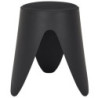 Lot de 6 Tabourets Légers Empilables en Plastique - Noir - D 30 x H 46 cm - Gain de place