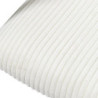Fauteuil Design Minimaliste en Velours Cotelé Blanc et Piètement en Métal Noir