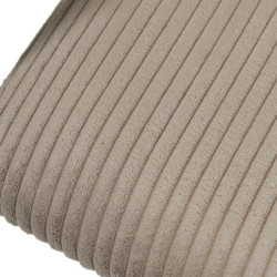 Fauteuil Design Minimaliste en Velours Cotelé Taupe et Piètement en Métal Noir