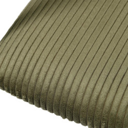 Fauteuil Design Minimaliste en Velours Cotelé Vert et Piètement en Métal Noir