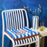 Lot de 6 galettes de Chaises Déperlantes Extérieur/Intérieur motifs estivaux 40x40cm - 2 Attaches Nouettes - Dolce Vita