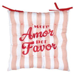 Lot de 6 galettes de Chaises Déperlantes Extérieur/Intérieur motifs estivaux 40x40cm - 2 Attaches Nouettes - Dolce Vita