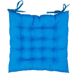 Lot de 6 galettes de Chaises Déperlantes Extérieur/Intérieur motifs estivaux 40x40cm - 2 Attaches Nouettes - Dolce Vita