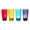 Lot de 24 Verres Haut Incassables en Plastique Alimentaire Durable - 49cL - Lave-Vaisselle - Bleu violet rouge jaune