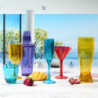 Lot de 24 Verres Haut Incassables en Plastique Alimentaire Durable - 49cL - Lave-Vaisselle - Bleu violet rouge jaune