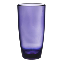 Lot de 24 Verres Haut Incassables en Plastique Alimentaire Durable - 49cL - Lave-Vaisselle - Bleu violet rouge jaune