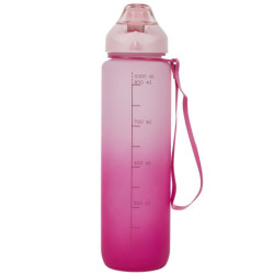 Lot de 3 Gourdes 1L Motivation Etanches et Graduées avec Sangle - Rose Bleu Violet