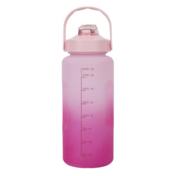 Lot de 3 Gourdes 2L Motivation Etanches et Graduées avec Sangle - Rose Bleu Violet