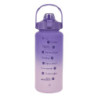 Lot de 3 Gourdes 2L Motivation Etanches et Graduées avec Sangle - Rose Bleu Violet