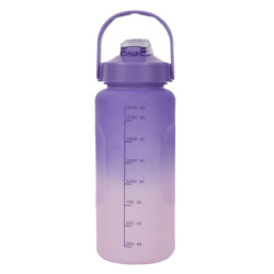Lot de 3 Gourdes 2L Motivation Etanches et Graduées avec Sangle - Rose Bleu Violet