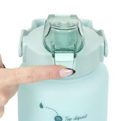 Lot de 3 Gourdes 2L Motivation Etanches et Graduées avec Sangle - Rose Bleu Violet