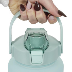 Lot de 3 Gourdes 2L Motivation Etanches et Graduées avec Sangle - Rose Bleu Violet