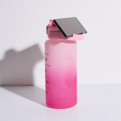 Lot de 3 Gourdes 2L Motivation Etanches et Graduées avec Sangle - Rose Bleu Violet