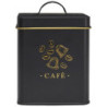 Boîte en Métal - Café - Noir et Doré - Boîte de Conservation de Cuisine