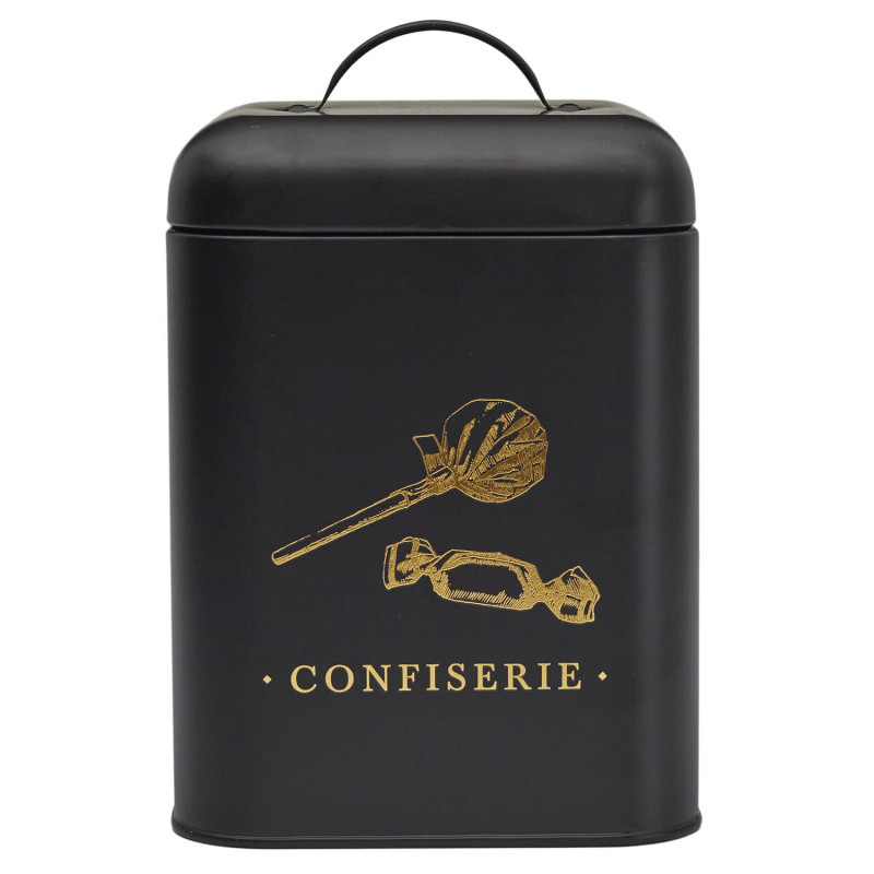 Boîte en Métal - Confiserie - Noir et Doré - Boîte de Conservation de Cuisine
