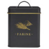 Boîte en Métal - Farine - Noir et Doré - Boîte de Conservation de Cuisine
