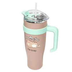 Lot de 3 mugs de Transport XXL Kawaii 1,2L - Boissons Chaudes ou Froides - Couvercle étanche multi ouvertures