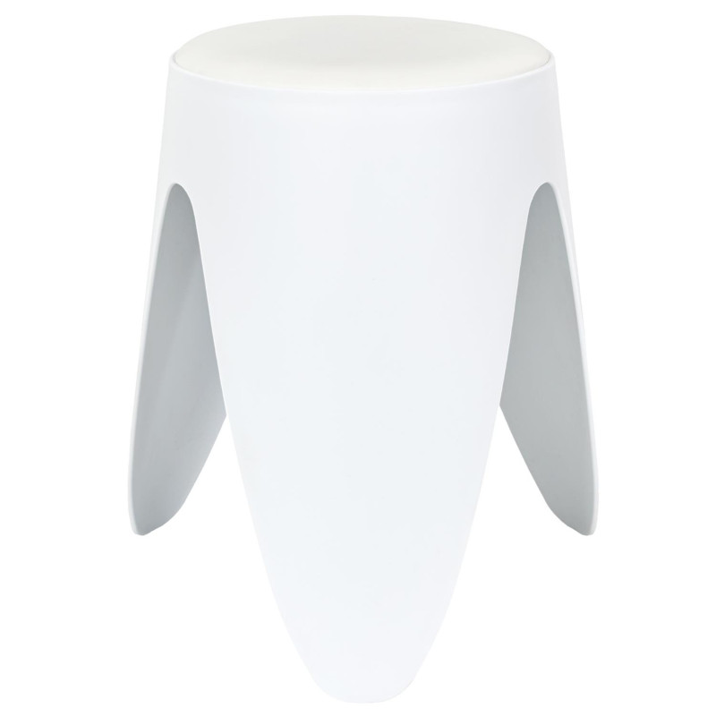 Tabouret Léger Empilable en Plastique - Tabouret Gain de Place Modulable | Blanc | D 30 x H 46 cm