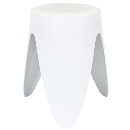 Tabouret Léger Empilable en Plastique - Tabouret Gain de Place Modulable | Blanc | D 30 x H 46 cm