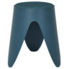 Tabouret Léger Empilable en Plastique - Tabouret Gain de Place Modulable | Bleu canard | D 30 x H 46 cm