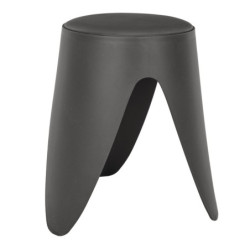Tabouret Léger Empilable en Plastique - Tabouret Gain de Place Modulable | Gris | D 30 x H 46 cm